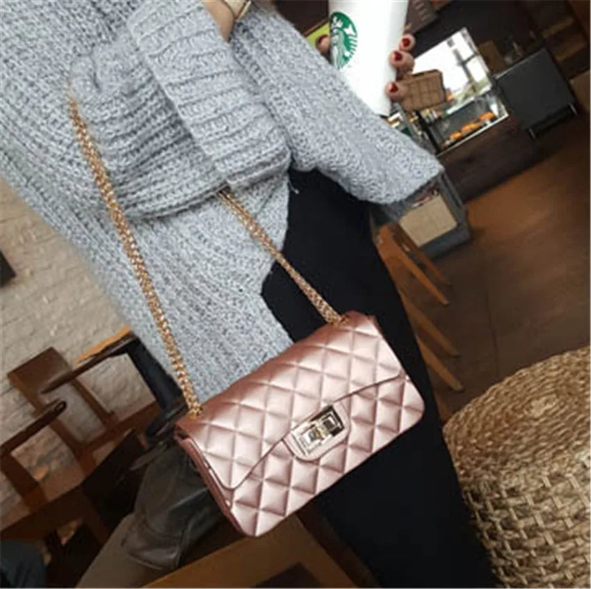Matte Jelly Shoulder Bag for Ladies PVC Ringer Jelly Shoulder Bag