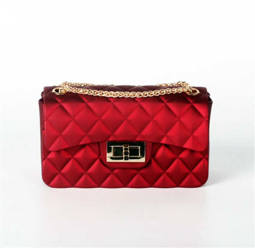 Matte Jelly Shoulder Bag for Ladies PVC Ringer Jelly Shoulder Bag