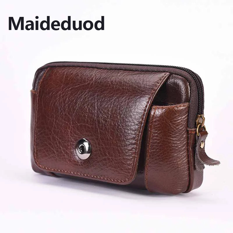 Leather Waist Bag for Men Fanny Pack Belt Bag Money Phone Purse