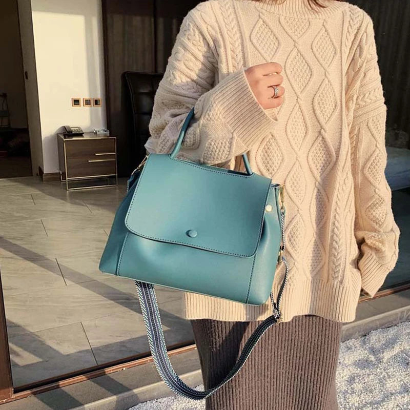 Wide Shoulder Strap Winter Shoulder Women Versatile Cross-body Handbag