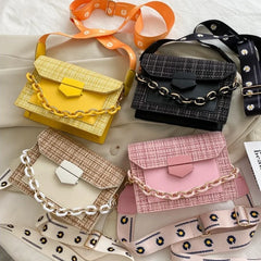 Wide Strap Shoulder Bags for Women Lady Handbags Chain Messenger Crossbody Bags