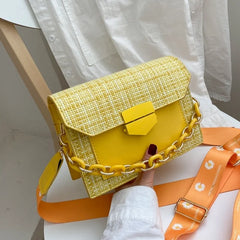 Wide Strap Shoulder Bags for Women Lady Handbags Chain Messenger Crossbody Bags