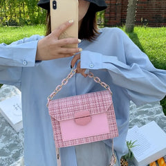 Wide Strap Shoulder Bags for Women Lady Handbags Chain Messenger Crossbody Bags