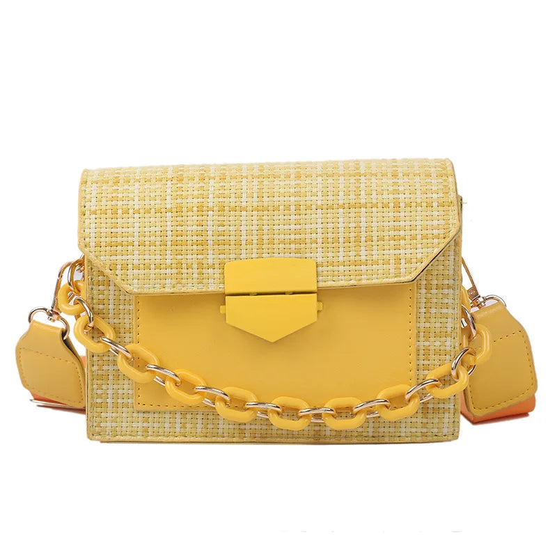 Wide Strap Shoulder Bags for Women Lady Handbags and Purses Chain Messenger Cros