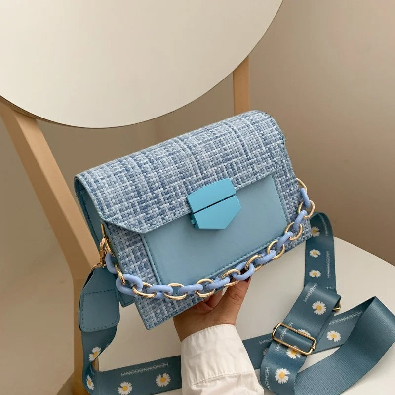 Women's Wide Strap Shoulder Bag Lady Handbag Purse