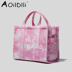Wide Strap Shoulder Crossbody Bags Large Tote Bag Canvas Women Handbags
