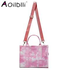 Wide Strap Shoulder Crossbody Bags Large Tote Bag Canvas Women Handbags