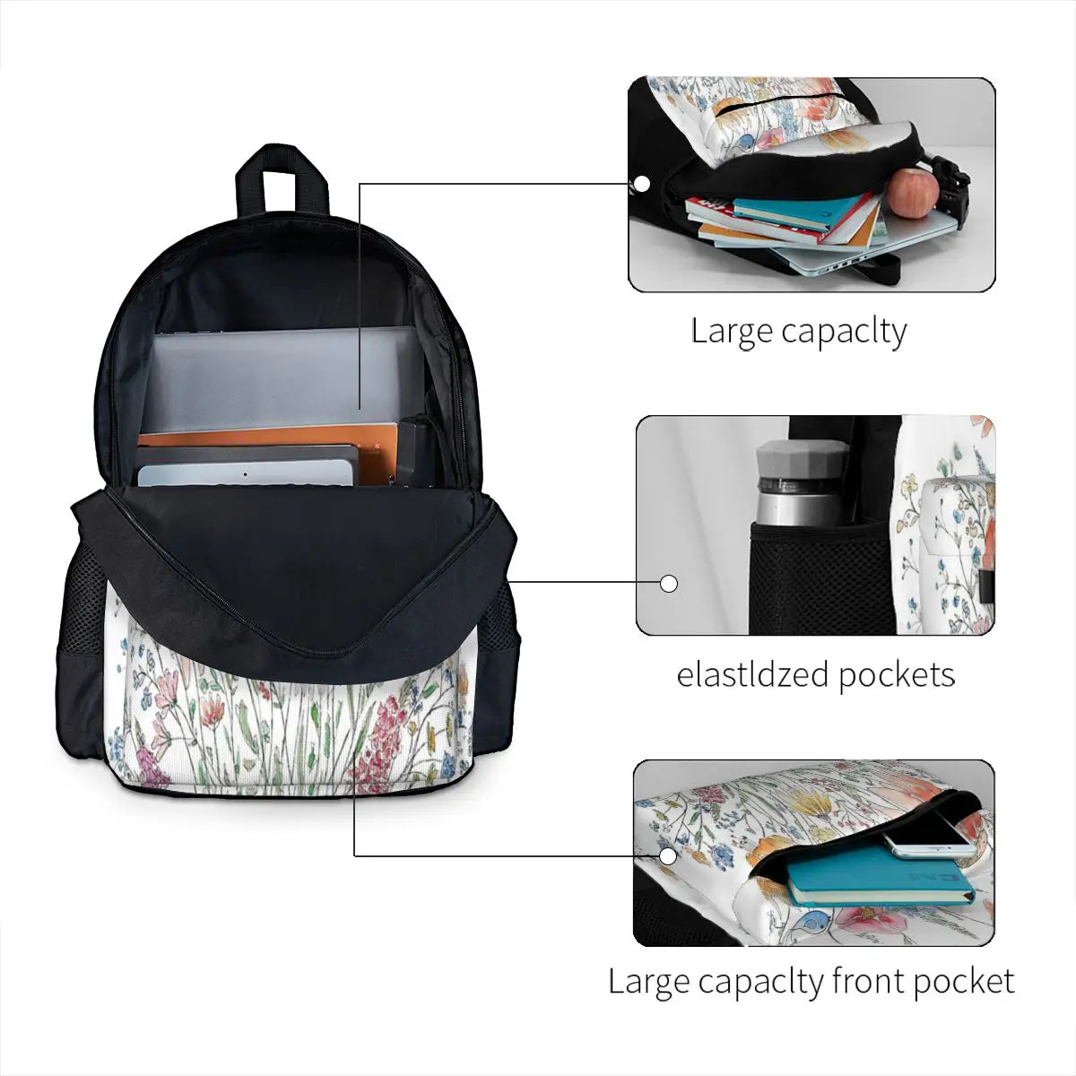 Wild Flower Bouquet & Backpacks Men's & Women's Bags