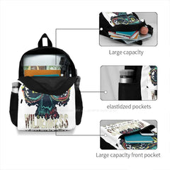 Colorful Skull Backpack for School Laptop Travel