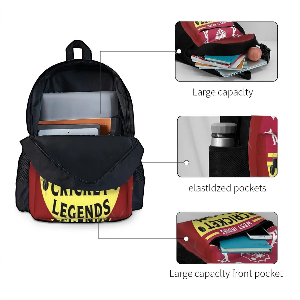 Windies Cricket Tshirt - West Backpacks Men's Backpacks Bags For Women Vintage B