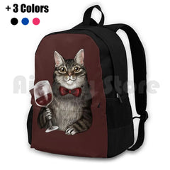 Grey Tabby Cat Backpack for Outdoor Hiking