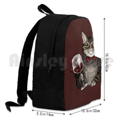 Grey Tabby Cat Backpack for Outdoor Hiking