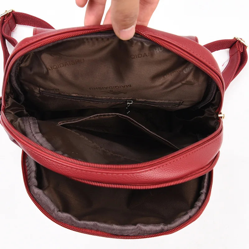 Winter Women Leather Backpacks Shoulder Bags Female Backpack Ladies Travel