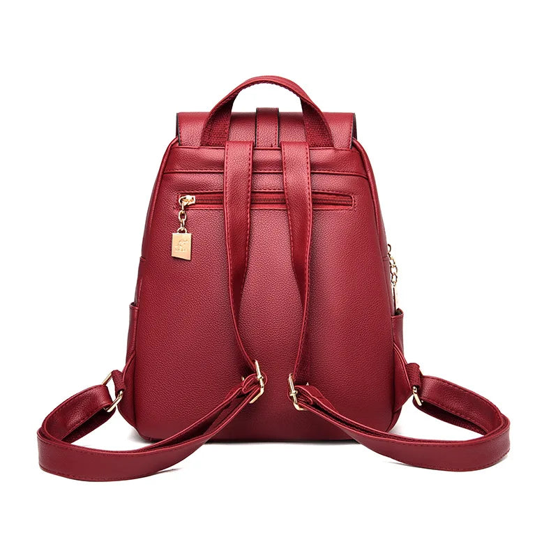 Winter Women Leather Backpacks Shoulder Bags Female Backpack Ladies Travel