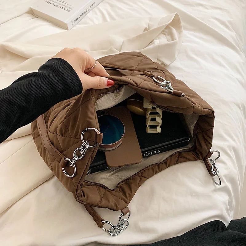 Winter Big Tote Bags for Women Shopper Shopping Shoulder Bag Cloth Top Handle Ch