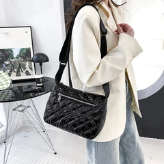 Winter Shoulder Bags for Women Space Pad Cotton Nylon Crossbody Bag