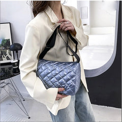 Winter Shoulder Bags for Women Space Pad Cotton Nylon Crossbody Bag
