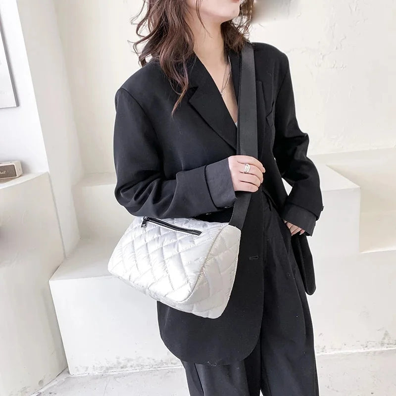 Winter Shoulder Bags for Women Space Pad Cotton Nylon Crossbody Bag