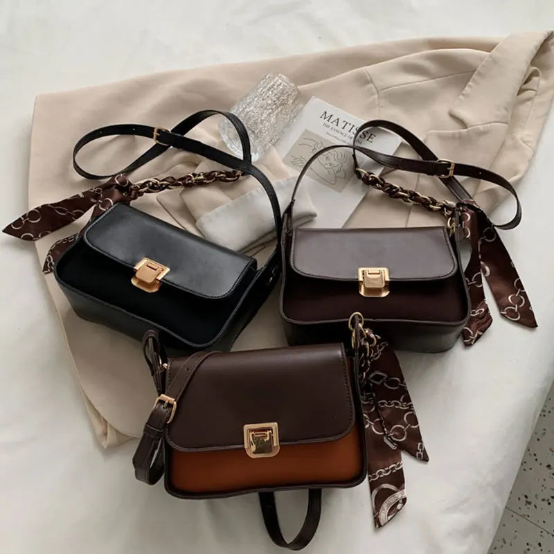 Winter Casual Small Handbags For Women High Pu Leather Female Shoulder Bag