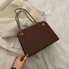 Winter Casual Square Handbags for Women High Soft Leather Female Shoulder Bag Ch