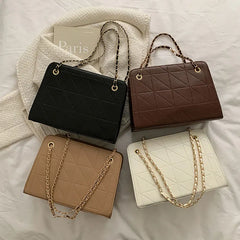 Winter Casual Square Handbags for Women High Soft Leather Female Shoulder Bag Ch