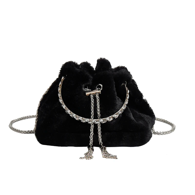 Winter Chain Women Shoulder Bag Faux Fur Crossbody Bag