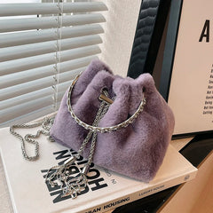 Winter Chain Women Shoulder Bag Faux Fur Crossbody Bag