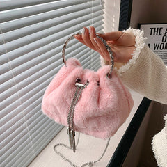 Winter Chain Women Shoulder Bag Faux Fur Crossbody Bag