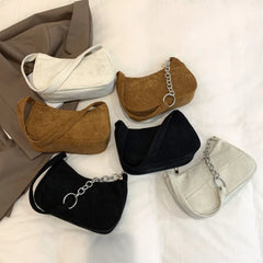 Winter Corduroy Shoulder Bag Casual Women Underarm Travel Pouch