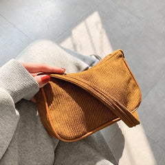 Winter Corduroy Underarm Bag Casual Women Shoulder Bags Travel Armpit Shopping P