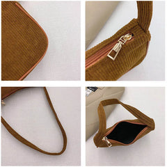 Winter Corduroy Underarm Bag Casual Women Shoulder Bags Travel Armpit Shopping P
