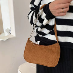 Winter Corduroy Underarm Bag for Women