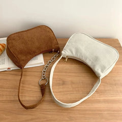 Winter Corduroy Underarm Bag Women Shoulder Bags