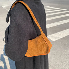 Winter Corduroy Underarm Bag Casual Women Shoulder Bags Travel Armpit Shopping P