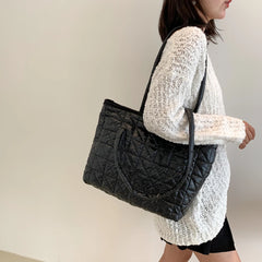 Cotton Padded Shoulder Bag Women Quilted Handbag Ladies Tote Purse