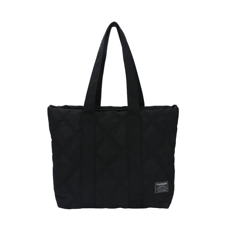 Winter Cotton Shopper Shoulder Bag For Women Large Capacity Shopping Bags