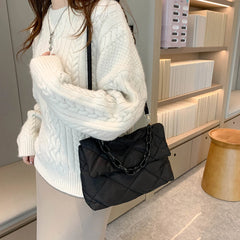 Quilted Nylon Crossbody Bag for Women with Large Capacity