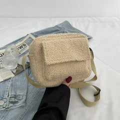 Winter Fluffy Shoulder Bag For Women Small Plush Handbag Crossbody Bag