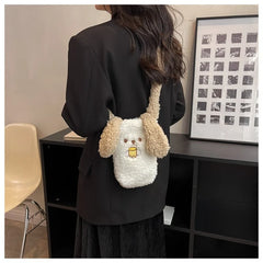 Women's Small Tote Bag with Zipper Handbags Plush Crossbody Bag