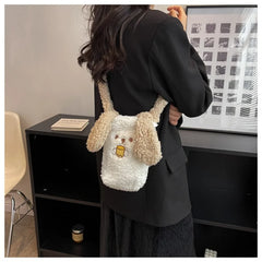 Women's Small Tote Bag with Zipper Handbags Plush Crossbody Bag