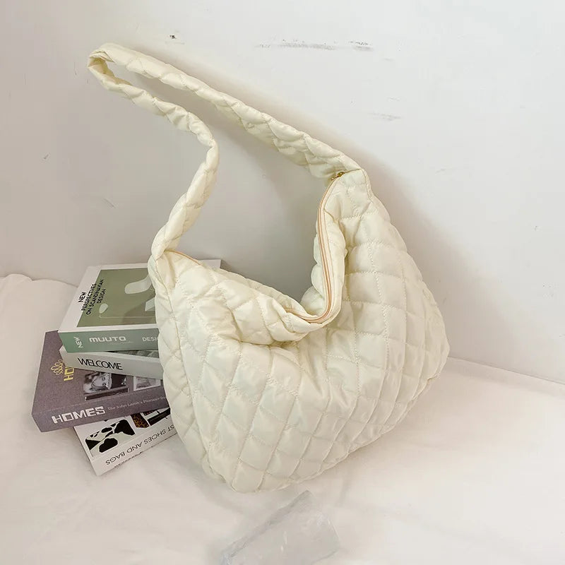 Winter Diamond ShoulderBag for Women Space Cotton Large Capacity Crossbody