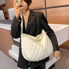 Winter Diamond ShoulderBag for Women Space Cotton Large Capacity Crossbody