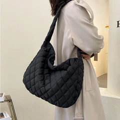 Winter Diamond ShoulderBag for Women Space Cotton Large Capacity Crossbody