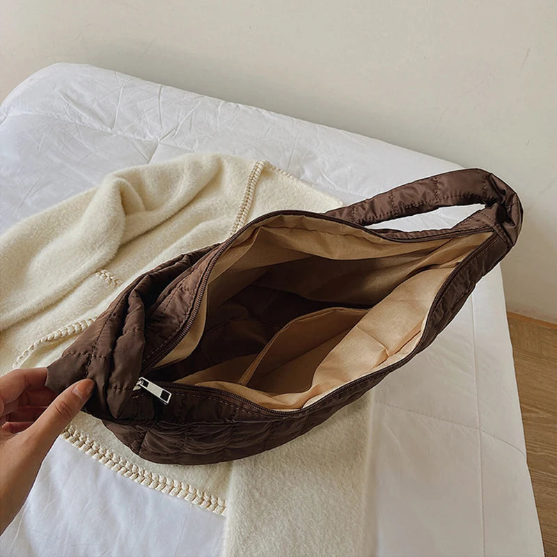 Winter Down Shoulder Bags Large Capacity Hobos Bag For Women