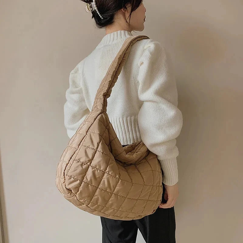 Winter Down Shoulder Bags Large Capacity Hobos Bag For Women