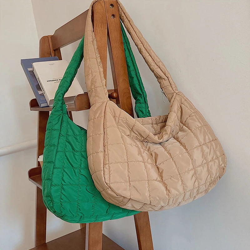 Winter Down Shoulder Bags Large Capacity Hobos Bag For Women