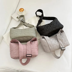 Winter Quilted Hobo Bag Women Shoulder Handbag
