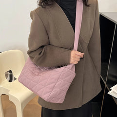 Winter Quilted Hobo Bag Women Shoulder Handbag
