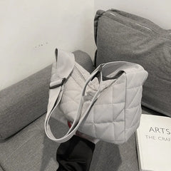 Winter Quilted Hobo Bag Women Shoulder Handbag