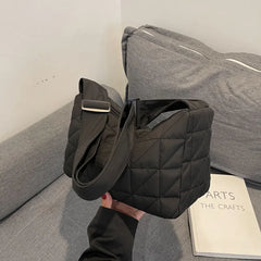 Winter Quilted Hobo Bag Women Shoulder Handbag